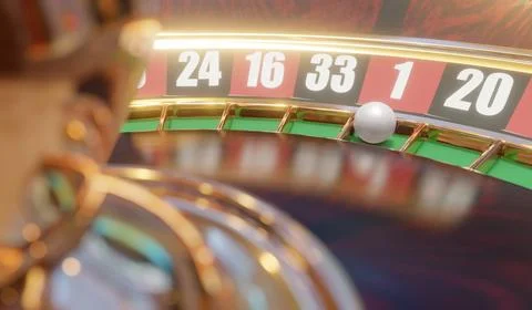 3d render of casino roulette wheel for gamble concept, gambling background. Illustration