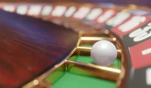 3d render of casino roulette wheel for gamble concept, gambling background. Stock Illustration