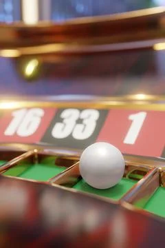 3d render of casino roulette wheel for gamble concept, gambling background. Illustration