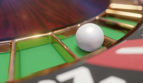 3d render of casino roulette wheel for gamble concept, gambling background. Stock Illustration
