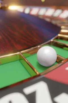 3d render of casino roulette wheel for gamble concept, gambling background. Stock Illustration
