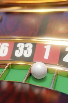 3d render of casino roulette wheel for gamble concept, gambling background. Stock Illustration