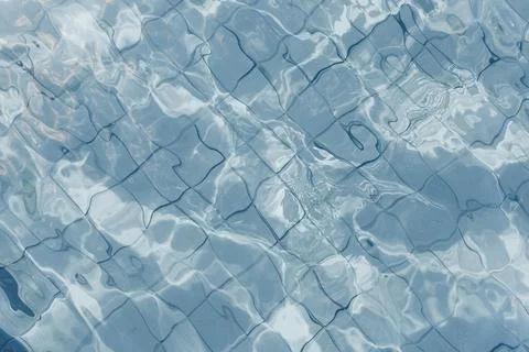 3d render of caustic shadow and light in clear swimming pool water with tiles Stock Illustration