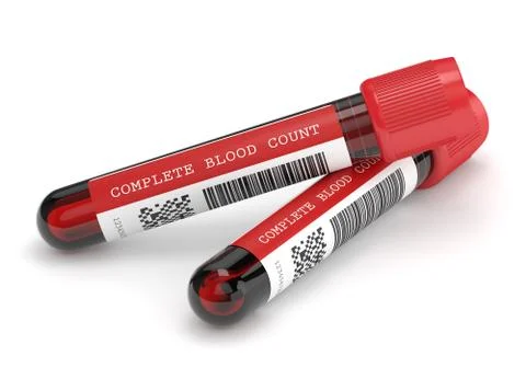 3d render of CBC blood tubes over white イラスト素材