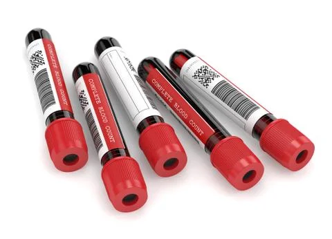 3d render of CBC blood tubes over white Stock Illustration