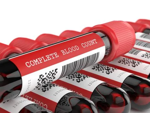 3d render of CBC blood tubes Illustrazione stock