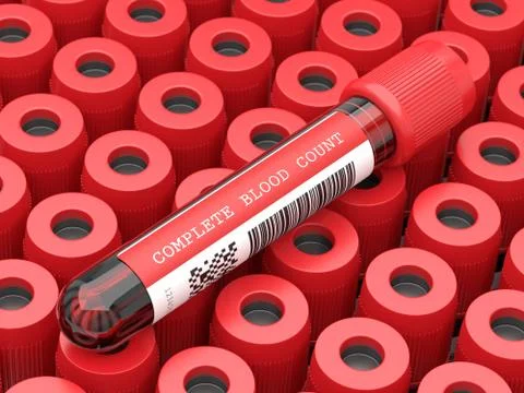 3d render of CBC blood tubes Illustrazione stock