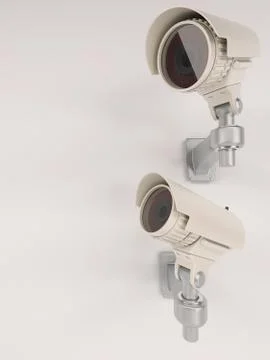 3D Render of CCTV Security Camera 스톡 일러스트
