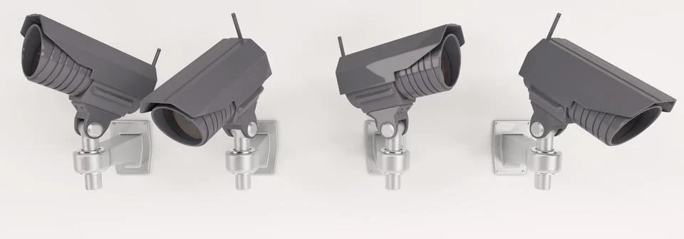 3D Render of CCTV Security Camera 스톡 일러스트