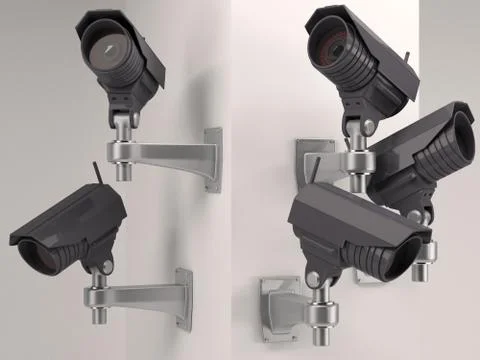 3D Render of CCTV Security Camera Stock Illustration