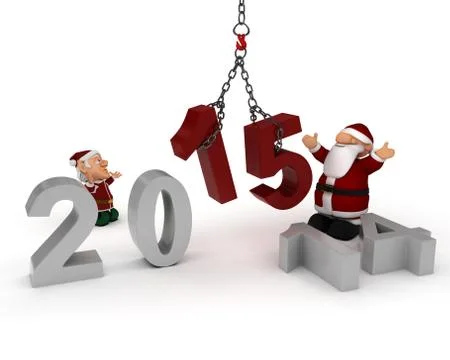 3D Render celebrating new years 스톡 일러스트