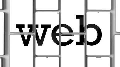 3d render of cellphone animation. Title is formed from pieces on the screens. Illustrazione stock