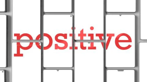 3d render of cellphone animation. Title is formed from pieces on the screens. Stock-Illustration