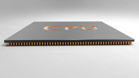 The 3d render Central Computer Processors CPU concept. technology background. Illustrazione stock