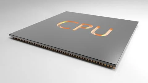 The 3d render Central Computer Processors CPU concept. technology background. Stock Illustration