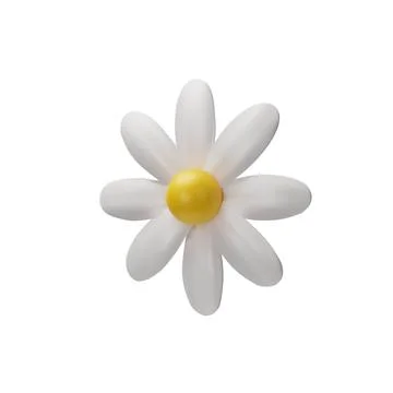 3D render chamomile flower left side Stock Illustration
