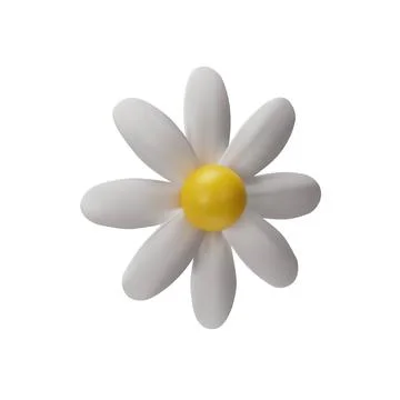 3D render chamomile flower right side Stock Illustration