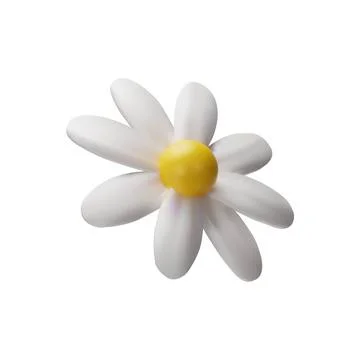 3D render chamomile flower right side Stock Illustration