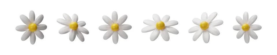 3D render chamomile flower right side Stock Illustration