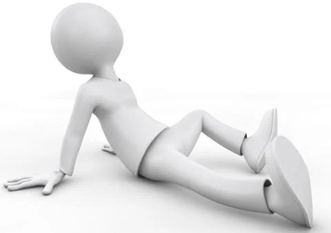 3d render of an character lying on the floor Stock Illustration
