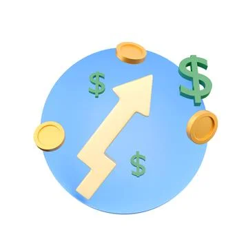3d render chart, finance, growth on white background, 3d rebdering illustration Stock Illustration
