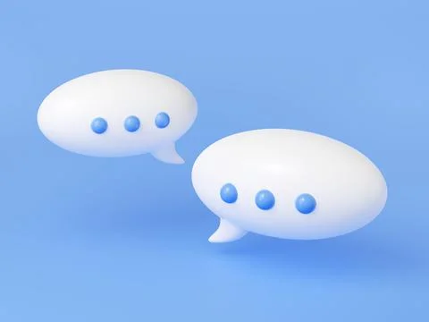 3d render chat bubbles isolated speech balloons Stock Illustration