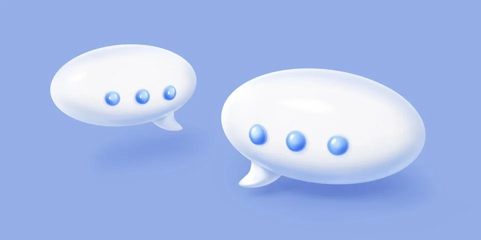 3d render chat bubbles isolated speech balloons Stock Illustration