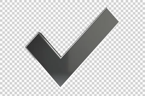 3D render check mark symbol icon green, transparent, PNG Stock Illustration