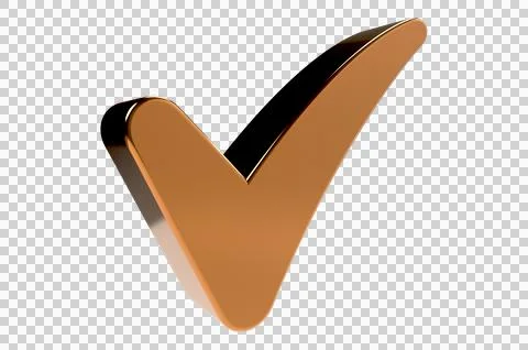 3D render check mark symbol icon green, transparent, PNG Stock Illustration