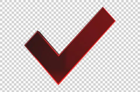3D render check mark symbol icon green, transparent, PNG Stock Illustration