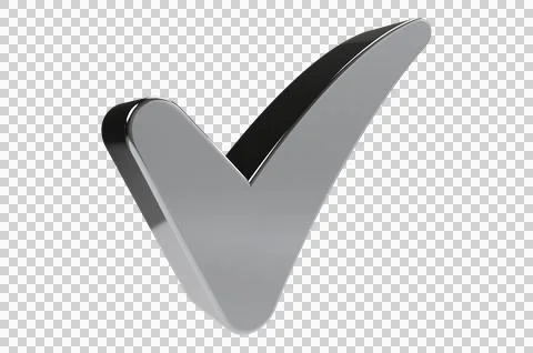 3D render check mark symbol icon green, transpar Stock Illustration