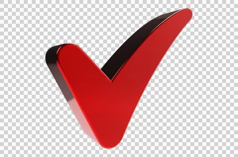 3D render check mark symbol icon green, transparent, PNG Stock Illustration