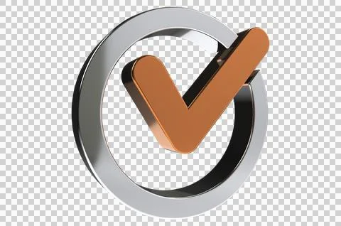 3D render check mark symbol icon green, transparent, PNG Illustrazione stock