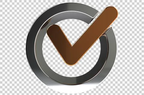 3D render check mark symbol icon green, transparent, PNG Illustrazione stock