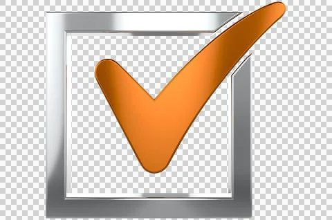 3D render check mark symbol icon green, transparent, PNG Stock Illustration