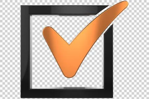 3D render check mark symbol icon green, transparent, PNG Stock Illustration