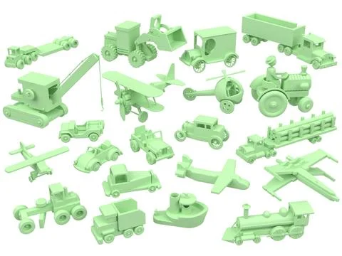 3d render of children toys. Stock Illustration