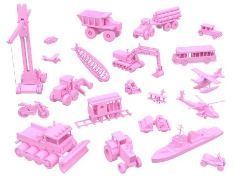 3d render of children toys. Stock Illustration