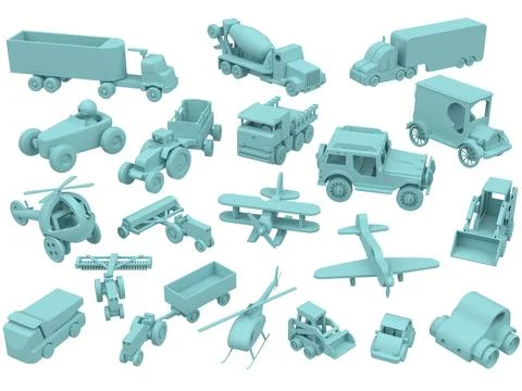 3d render of children toys. Stock Illustration