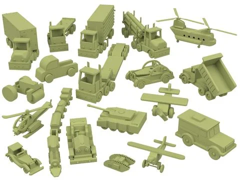 3d render of children toys. Stock Illustration