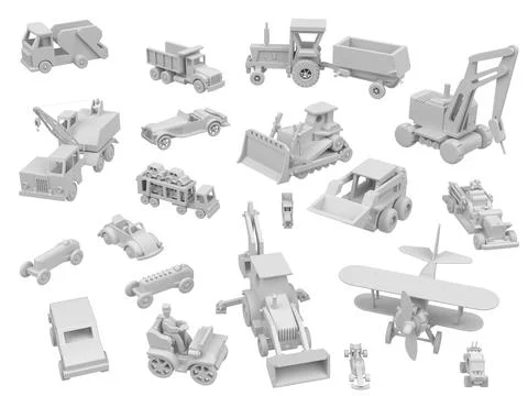 3d render of children toys. Stock Illustration