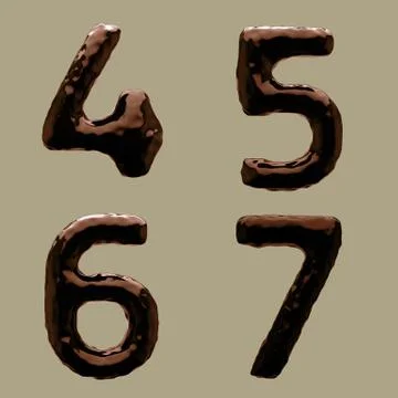 3D Render of Chocolate Alphabet 库存插图