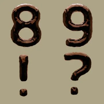 3D Render of Chocolate Alphabet Иллюстрация
