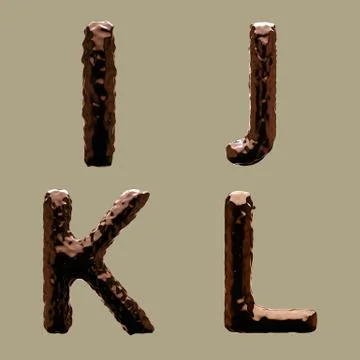 3D Render of Chocolate Alphabet Stock Illustration
