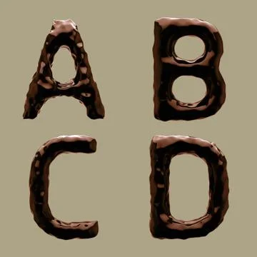 3D Render of Chocolate Alphabet Stock Illustration
