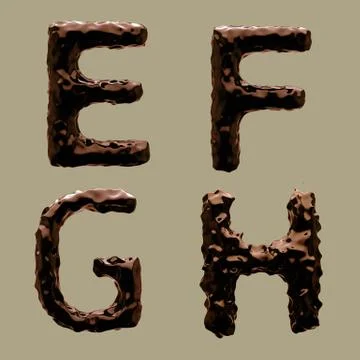 3D Render of Chocolate Alphabet 库存插图