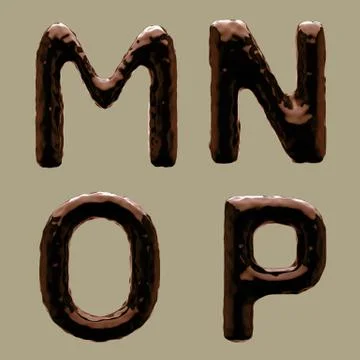3D Render of Chocolate Alphabet Stockillustratie