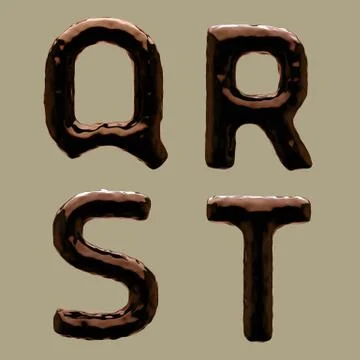 3D Render of Chocolate Alphabet Stock Illustration