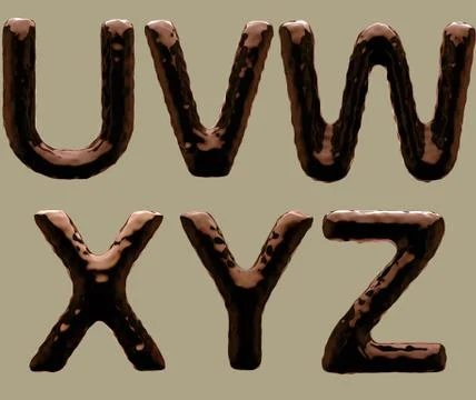 3D Render of Chocolate Alphabet Иллюстрация