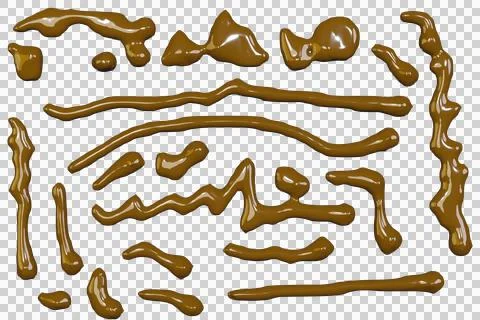 3d render of chocolate liquid drips and droplet for gourmet packaging desig.. Stock Illustration